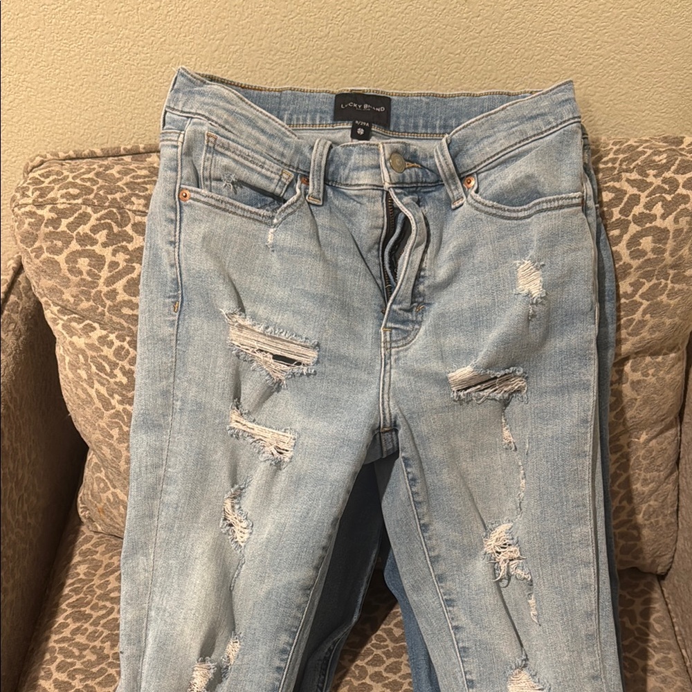 Lucky Brand Light Blue Ripped Skinny Jeans